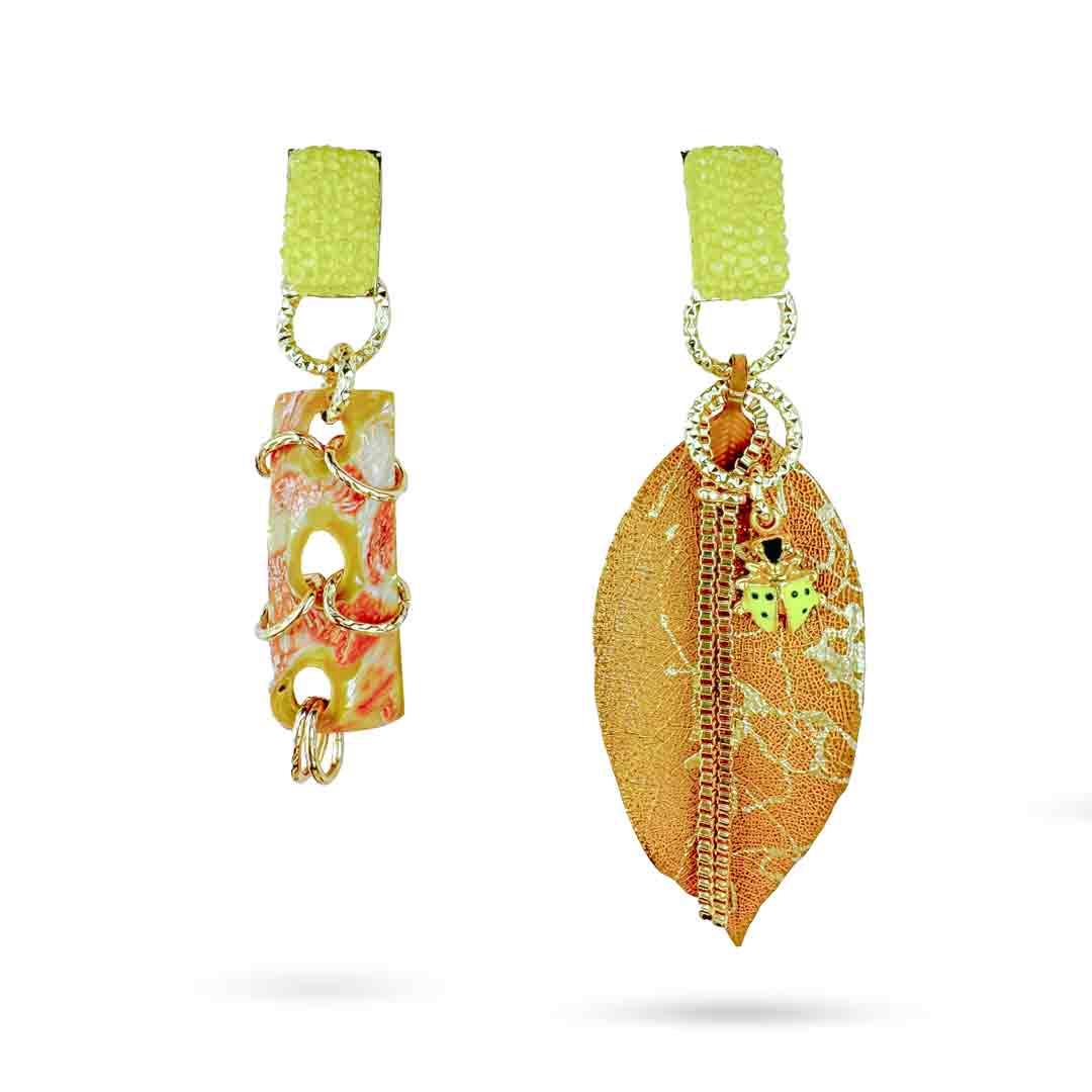 Boucle d'oreille Harmonie Feuille d'Or